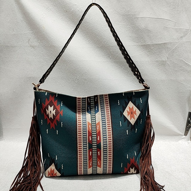 Damska torebka z unikalnym boho stylem, dużą pojemnością na zakupy i podróże, wykonana z materiału Canvas w retro design. Idealny prezent dla dziewczynek - Wianko - 11