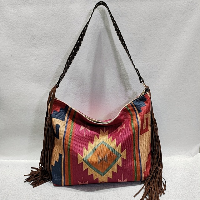 Damska torebka z unikalnym boho stylem, dużą pojemnością na zakupy i podróże, wykonana z materiału Canvas w retro design. Idealny prezent dla dziewczynek - Wianko - 29