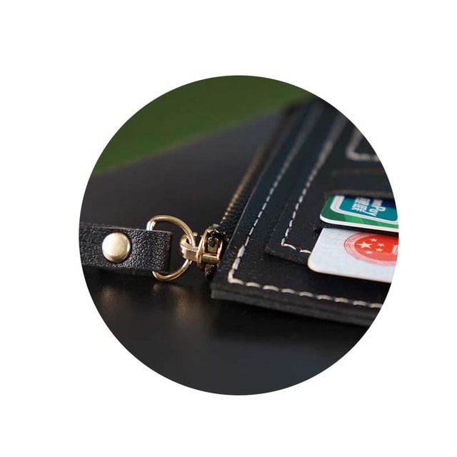 Etui na karty Slim Ladies Card Holder - skóra PU, unisex, zamek błyskawiczny, kieszonka na karty kredytowe dla mężczyzn, modny mini portfel - Wianko - 10