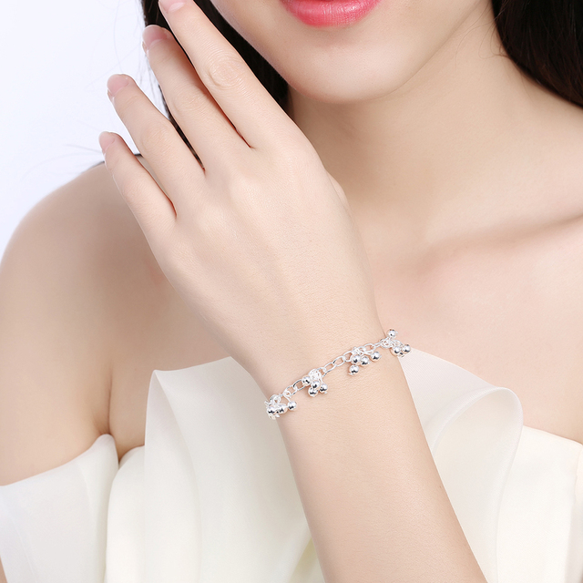 Zestaw biżuterii z popularnych marek: bransoletka i naszyjnik wykonane z srebra próby 925 dla kobiet - idealne na imprezy, śluby i prezent dla pary - Wianko - 5