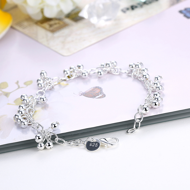 Zestaw biżuterii z popularnych marek: bransoletka i naszyjnik wykonane z srebra próby 925 dla kobiet - idealne na imprezy, śluby i prezent dla pary - Wianko - 3
