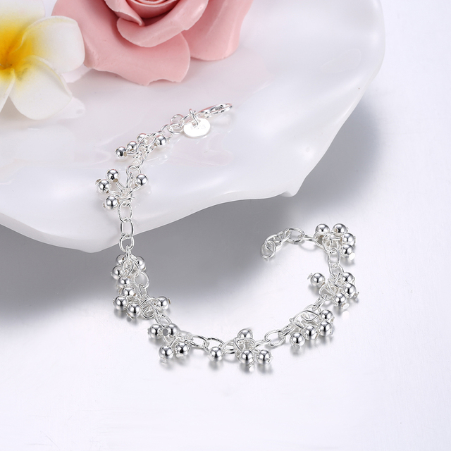 Zestaw biżuterii z popularnych marek: bransoletka i naszyjnik wykonane z srebra próby 925 dla kobiet - idealne na imprezy, śluby i prezent dla pary - Wianko - 2