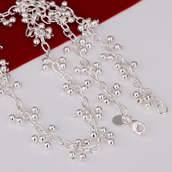 Zestaw biżuterii z popularnych marek: bransoletka i naszyjnik wykonane z srebra próby 925 dla kobiet - idealne na imprezy, śluby i prezent dla pary - Wianko - 8