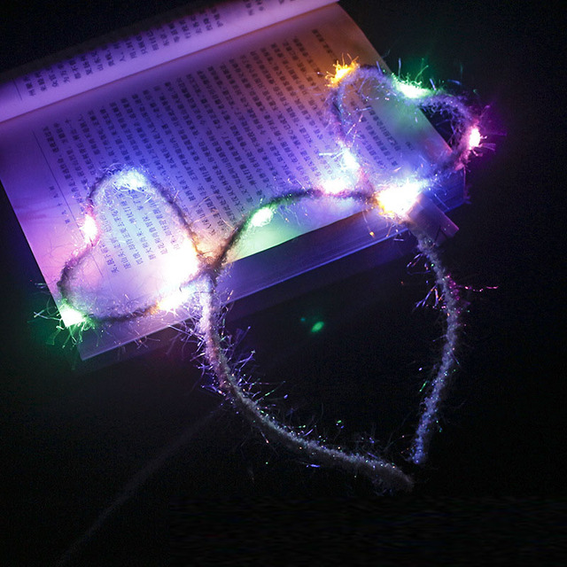 Halloween migające szklanki z podświetleniem LED, lampa Up prezent, serce z kokardą z pałąkiem na głowę, migające okulary - Wianko - 26