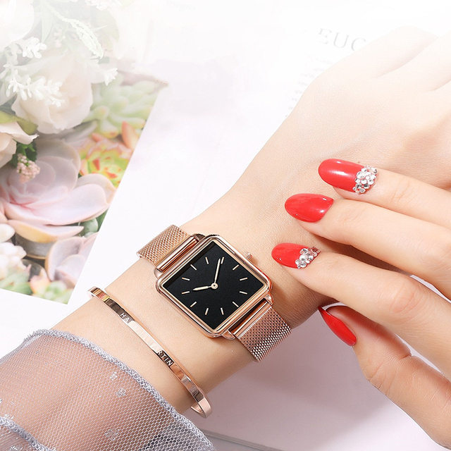 Luksusowy zegarek damski 2020 z prostym designem - stalowa bransoletka, mechanizm kwarcowy - Wianko - 6