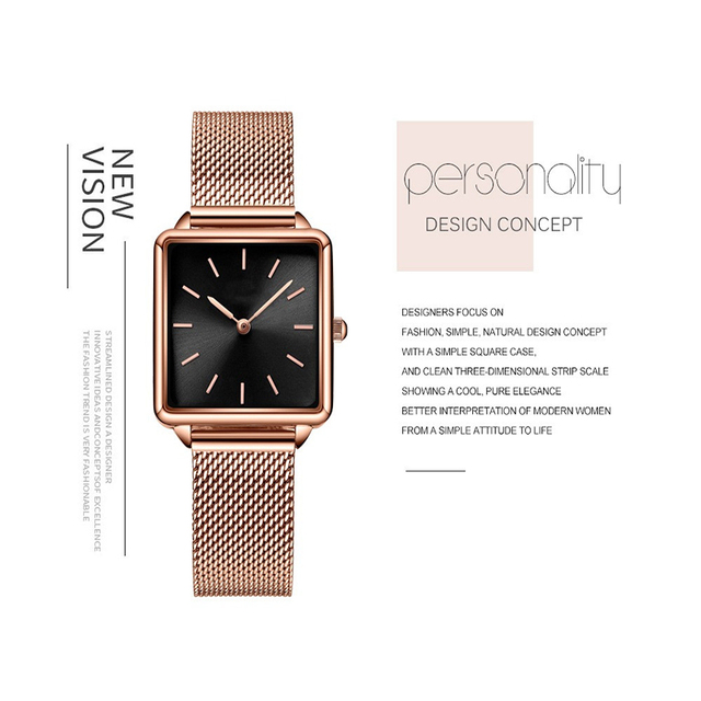 Luksusowy zegarek damski 2020 z prostym designem - stalowa bransoletka, mechanizm kwarcowy - Wianko - 7