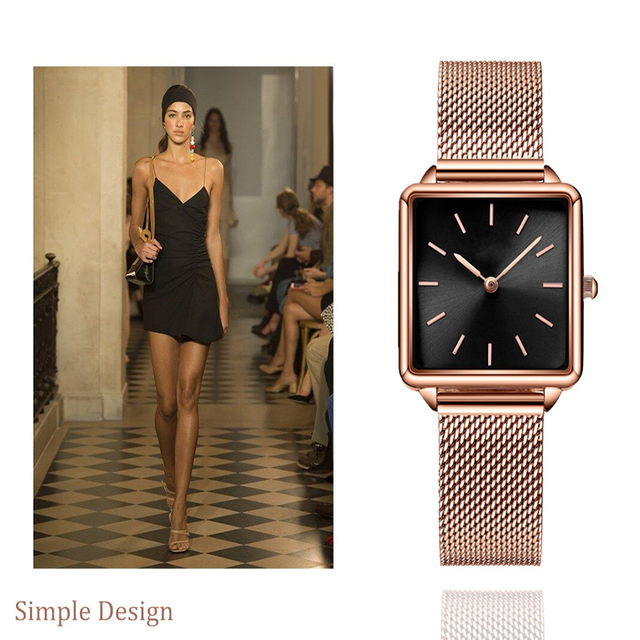 Luksusowy zegarek damski 2020 z prostym designem - stalowa bransoletka, mechanizm kwarcowy - Wianko - 4