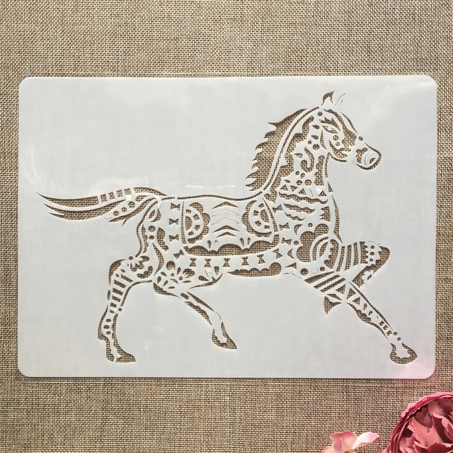 Zwierzęce końskie szablony do ręcznego rysowania DIY dla dzieci A4 29x21cm, do malowania i dekoracji albumów kolorowanka - Wianko - 1
