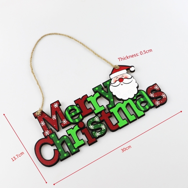 Drewniany znak Snowman Santa - tablica wieszak na drzwi bożonarodzeniowa - Wianko - 6