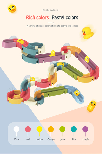 Zabawki do kąpieli dla niemowląt - żółte kaczki ślizgacze elektryczne z oświetleniem Rainbow Shower Pipeline - zestaw edukacyjny do zabawy w wodzie dla dzieci - Wianko - 13