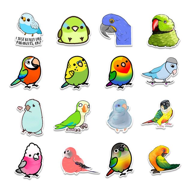 Naklejki Cute Animal Bird - 10/30/50 sztuk dla laptopa, lodówki, gitary, roweru, przechowalni, skateboardu, telefonu, butelki - idealne do graffiti, zabawki dla dzieci - Wianko - 21
