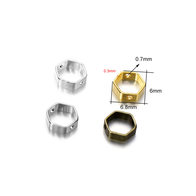 Metalowe geometryczne wisiorki z podwójną dziurą, mieszany kształt, 20 sztuk/paczka, 6-11mm, akcesoria do biżuterii - Wianko - 5