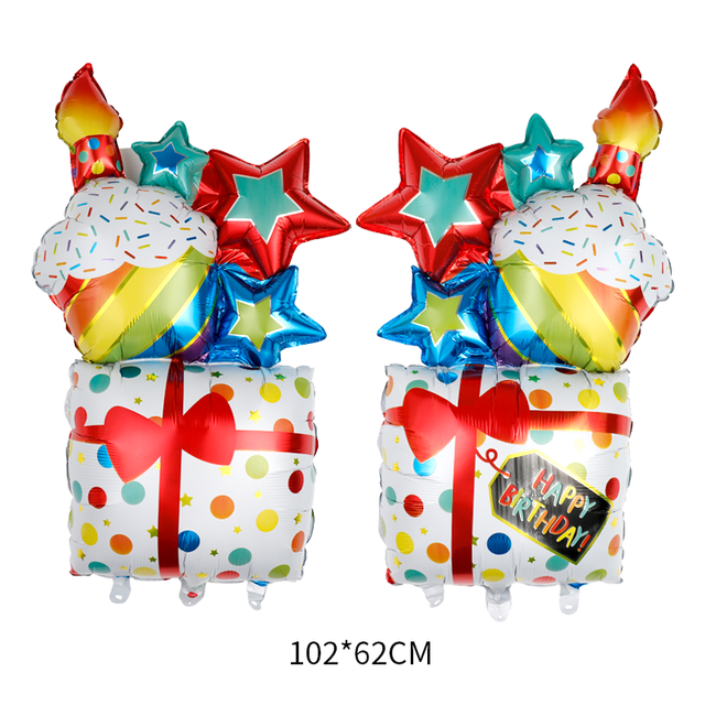 Duża świeca z nadmuchiwanych balonów foliowych jako dekoracja urodzinowa dla dzieci - Globos - Wianko - 6
