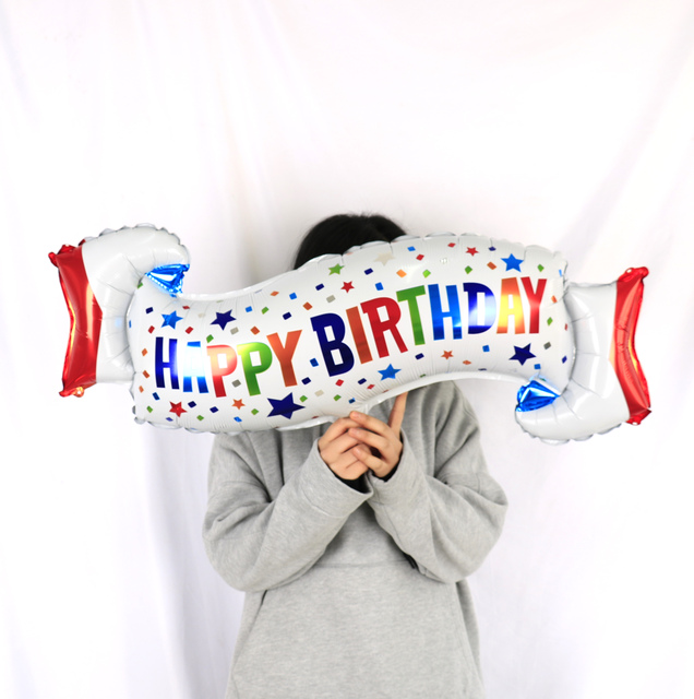 Duża świeca z nadmuchiwanych balonów foliowych jako dekoracja urodzinowa dla dzieci - Globos - Wianko - 8