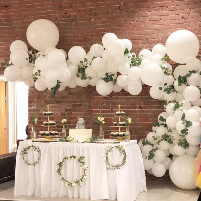 Partia 100 białych lateksowych balonów dekoracyjnych na ślub i urodziny, rozmiar 10 Cal, 1.5g - Wianko - 1
