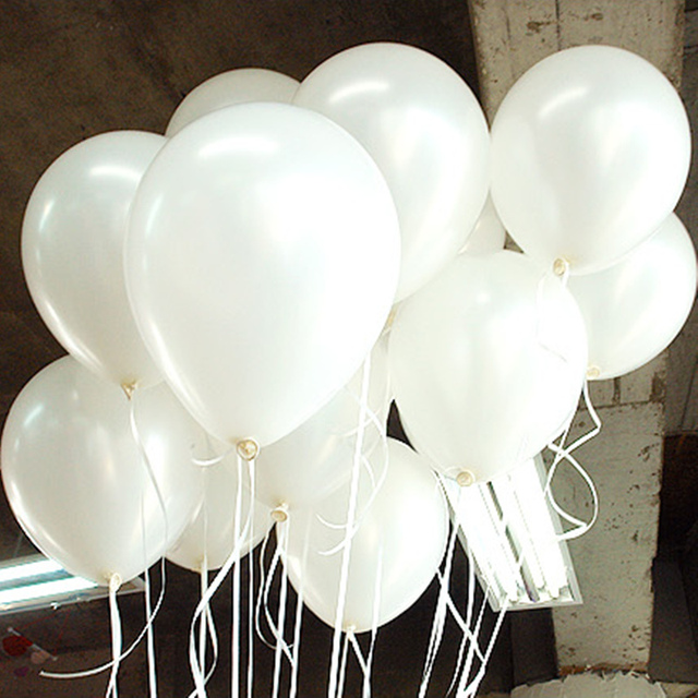 Partia 100 białych lateksowych balonów dekoracyjnych na ślub i urodziny, rozmiar 10 Cal, 1.5g - Wianko - 9