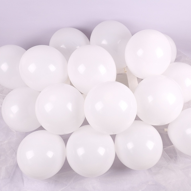 Partia 100 białych lateksowych balonów dekoracyjnych na ślub i urodziny, rozmiar 10 Cal, 1.5g - Wianko - 4