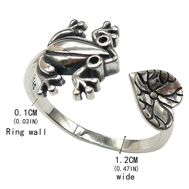 Oto dopracowany tytuł produktu:Vintage Frog Ring Finger - diamond z żabą, metalowy pierścień, regulowana obrączka otwierająca, osobowość retro, punkowy styl - Wianko - 5