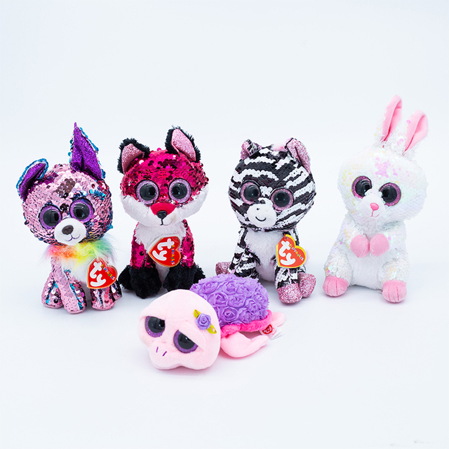 Pluszowa zabawka zwierzęca Flippables Big Eyes - sowa, lis, królik, jednorożec, Flamingo, owca - świąteczny prezent dla dzieci, 15cm - Wianko - 15
