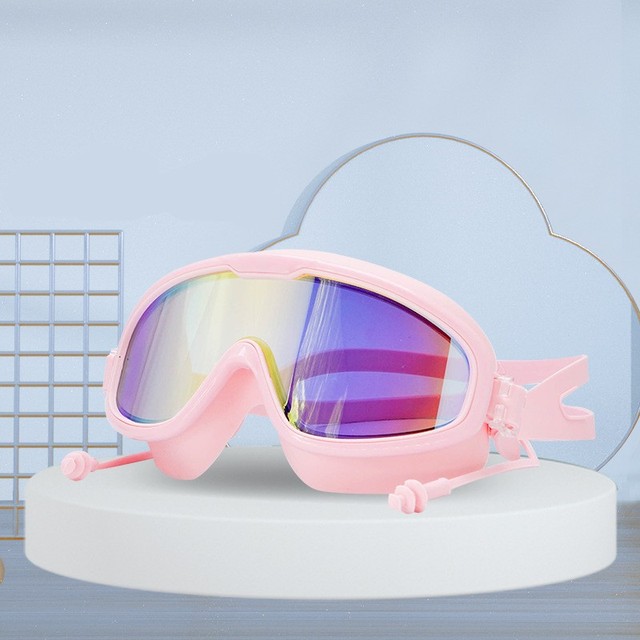 Okulary pływackie profesjonalne duże oprawki, wodoodporne, miękkie, silikonowe, zatyczki do uszu, Anti-Fog, UV, uniseks - Wianko - 2