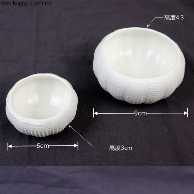 Biały miseczka ceramiczna w kształcie jeżowca - Wianko - 7
