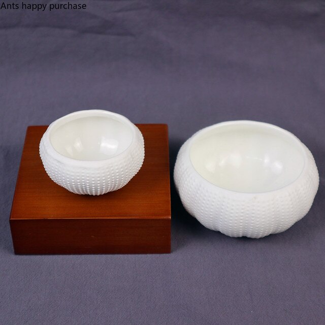 Biały miseczka ceramiczna w kształcie jeżowca - Wianko - 4