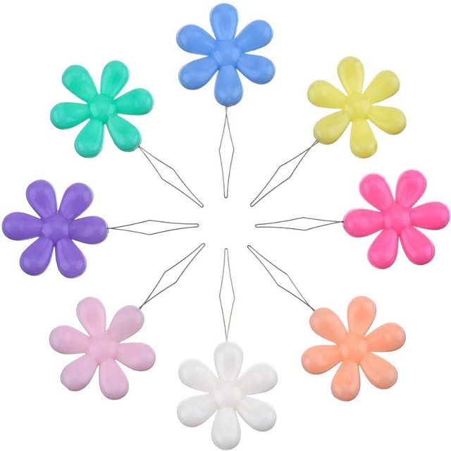 10Pc łatwe narzędzie do szycia - igły nawlekacz do nawlekania nitki - ubrania, robótki - kształt kwiatu - losowy kolor - Wianko - 1