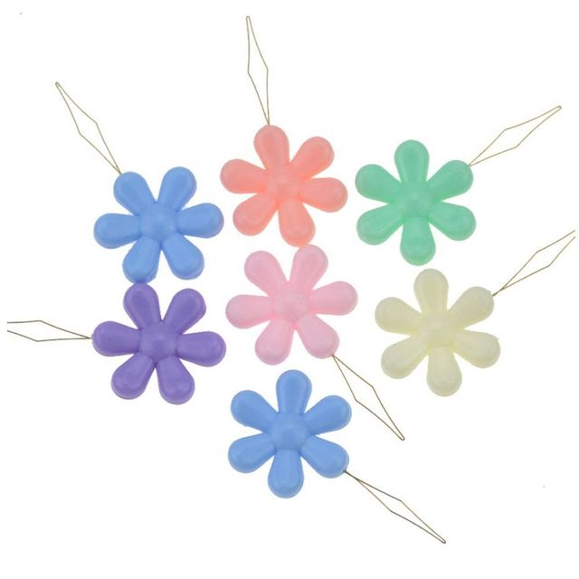 10Pc łatwe narzędzie do szycia - igły nawlekacz do nawlekania nitki - ubrania, robótki - kształt kwiatu - losowy kolor - Wianko - 9