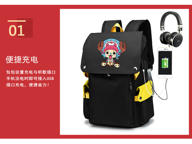 Plecak Student Tokyo Ghoul Kaneki Ken z portem USB na laptopa - Wianko - 2
