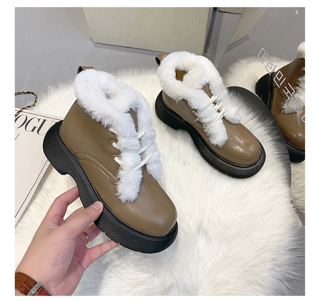 Moda 2021: Zimowe buty damskie pluszowe ocieplane 35-42 na duże rozmiary i na platformie - Wianko - 19