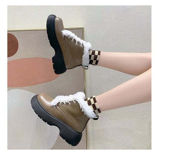 Moda 2021: Zimowe buty damskie pluszowe ocieplane 35-42 na duże rozmiary i na platformie - Wianko - 6