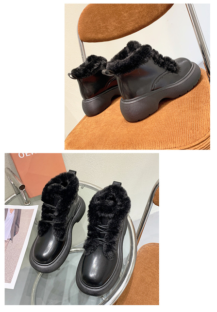 Moda 2021: Zimowe buty damskie pluszowe ocieplane 35-42 na duże rozmiary i na platformie - Wianko - 17