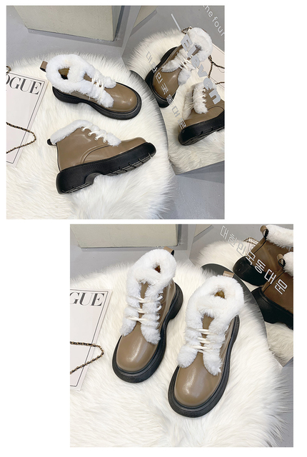 Moda 2021: Zimowe buty damskie pluszowe ocieplane 35-42 na duże rozmiary i na platformie - Wianko - 15