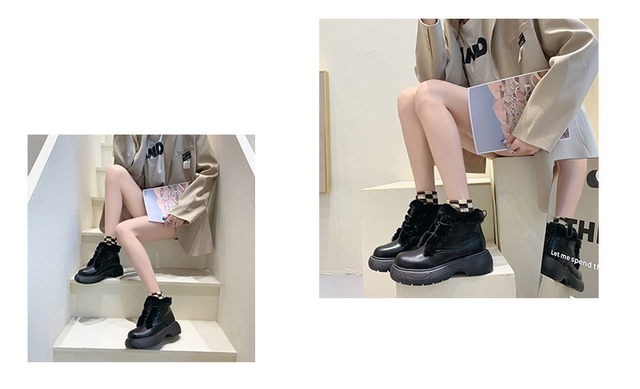 Moda 2021: Zimowe buty damskie pluszowe ocieplane 35-42 na duże rozmiary i na platformie - Wianko - 11