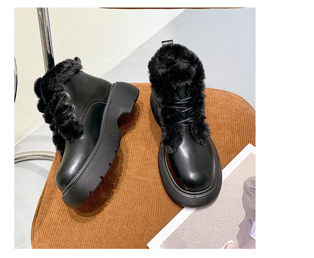 Moda 2021: Zimowe buty damskie pluszowe ocieplane 35-42 na duże rozmiary i na platformie - Wianko - 16