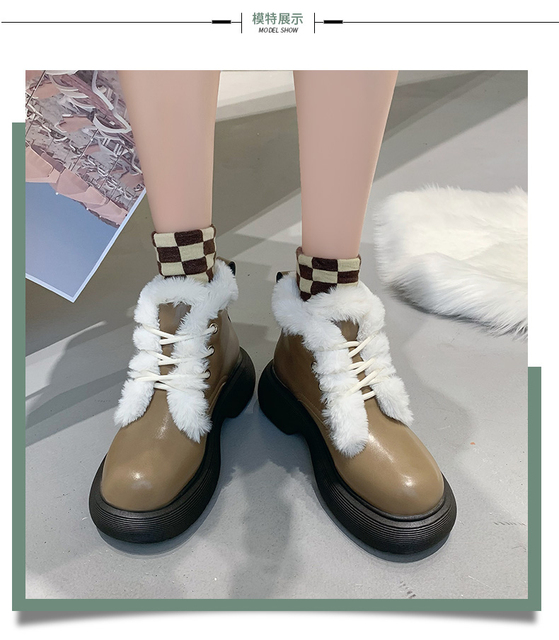 Moda 2021: Zimowe buty damskie pluszowe ocieplane 35-42 na duże rozmiary i na platformie - Wianko - 5