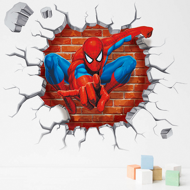 Superbohaterowie Spiderman - 3D naklejki ścienne do dekoracji pokoju dziecięcego i sypialni - Wianko - 9