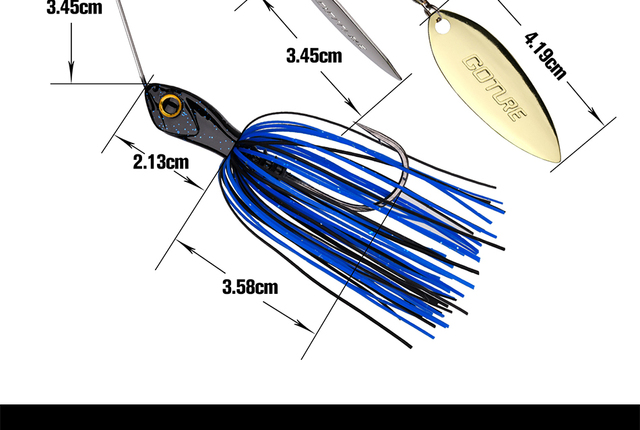 Wysokiej jakości przynęta błystka wędkarska Goture 20g/24g z podwójnymi metalowymi wierzbami, ostrza spódnica z silikonu, Spinner Lure Bait z hakami 3/0 # - Wianko - 8