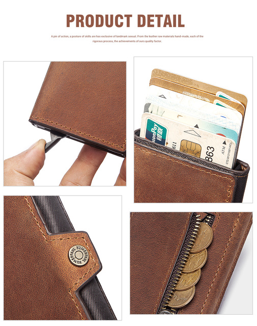 Elegancka torebka skórzana na dokumenty i karty - męski portfel z przegródkami - Wianko - 13