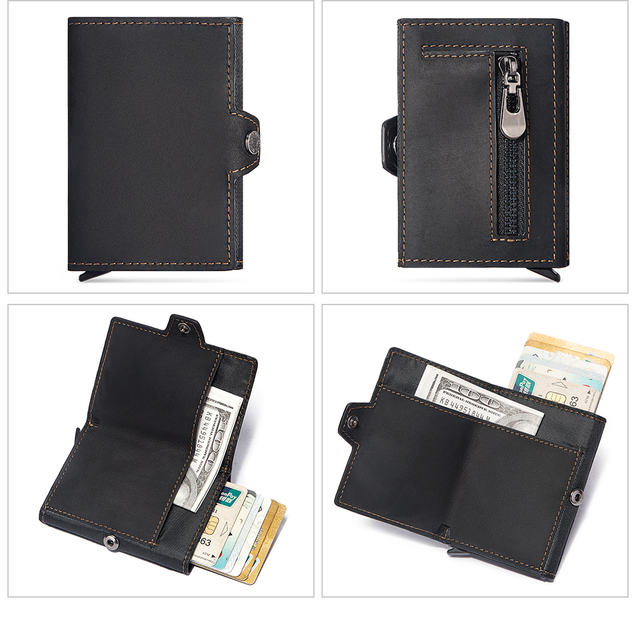 Elegancka torebka skórzana na dokumenty i karty - męski portfel z przegródkami - Wianko - 17