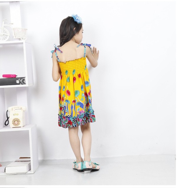 Sukienka dla dziewczynki letnia 2019 z nadrukiem grzybów - regulowany pasek, ramiączka - roupas infantis menina - Wianko - 10