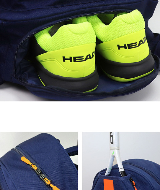 Nowa Torba Tenisowa GreatSpeed Dark Blue 1-2 Pack - Pojemna torba na rakiety do squasha i plecak z miejscem na buty, magazyn, termos i wodę - Wianko - 7