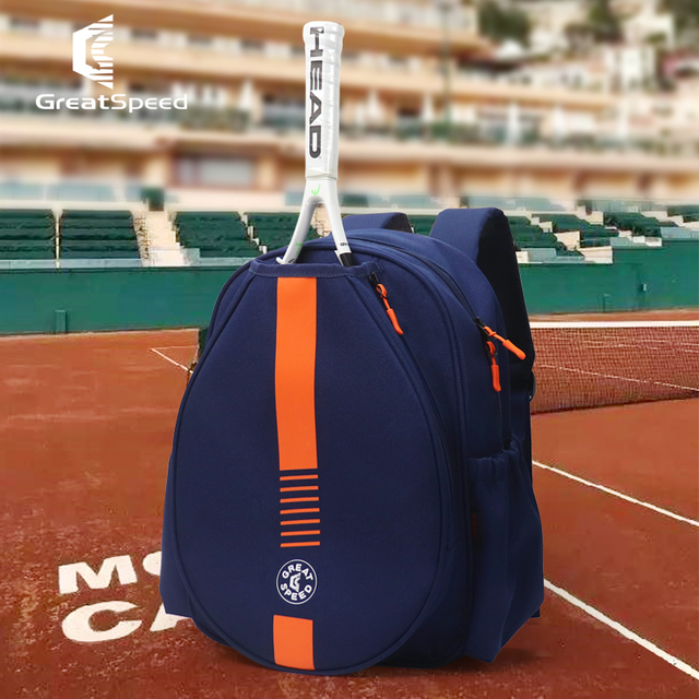 Nowa Torba Tenisowa GreatSpeed Dark Blue 1-2 Pack - Pojemna torba na rakiety do squasha i plecak z miejscem na buty, magazyn, termos i wodę - Wianko - 1
