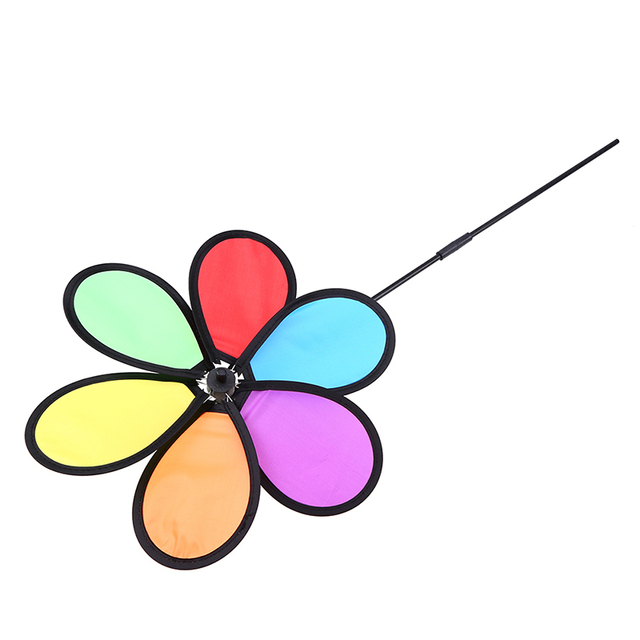 Dekoracyjny wiatrak wiatrowy dla dzieci - kolorowa tęcza, stokrotka, kwiat - gwarancja wspaniałej zabawy - Wianko - 3
