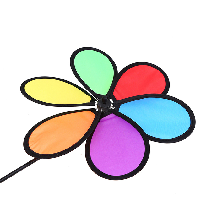 Dekoracyjny wiatrak wiatrowy dla dzieci - kolorowa tęcza, stokrotka, kwiat - gwarancja wspaniałej zabawy - Wianko - 5