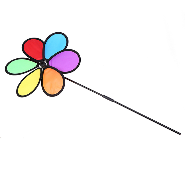 Dekoracyjny wiatrak wiatrowy dla dzieci - kolorowa tęcza, stokrotka, kwiat - gwarancja wspaniałej zabawy - Wianko - 6