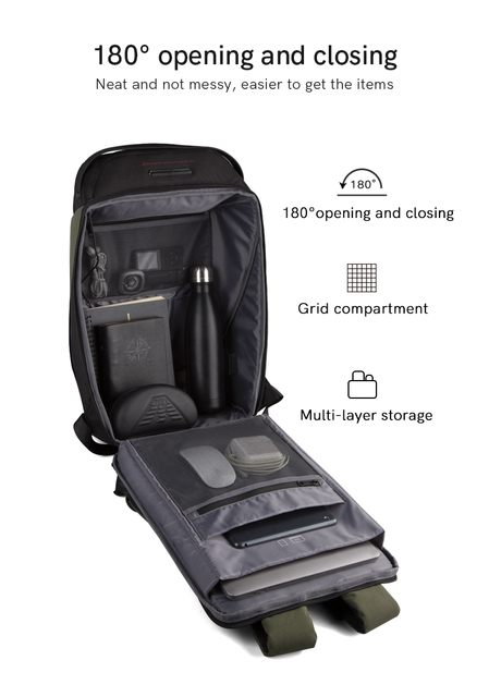 Plecak Kingsons nowego modelu na laptopa 15.6 cala, wielofunkcyjny, wodoodporny, z zabezpieczeniem przeciw kradzieży - Wianko - 11