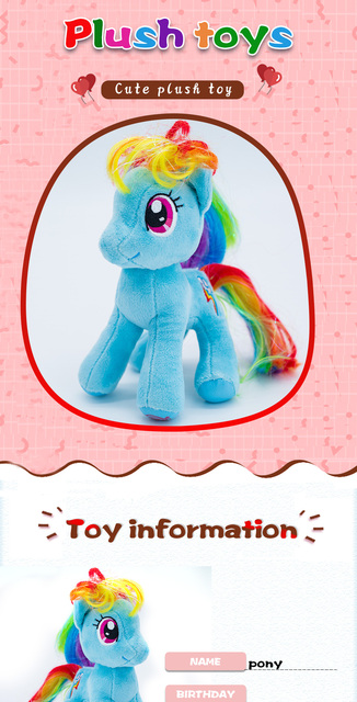 Nowy Pluszowy koń Ty Beanie, 6 cali (15 cm), miękka lalka dla dzieci z haftem, niebieski, kolekcjonerska z dużym uchem - Wianko - 1