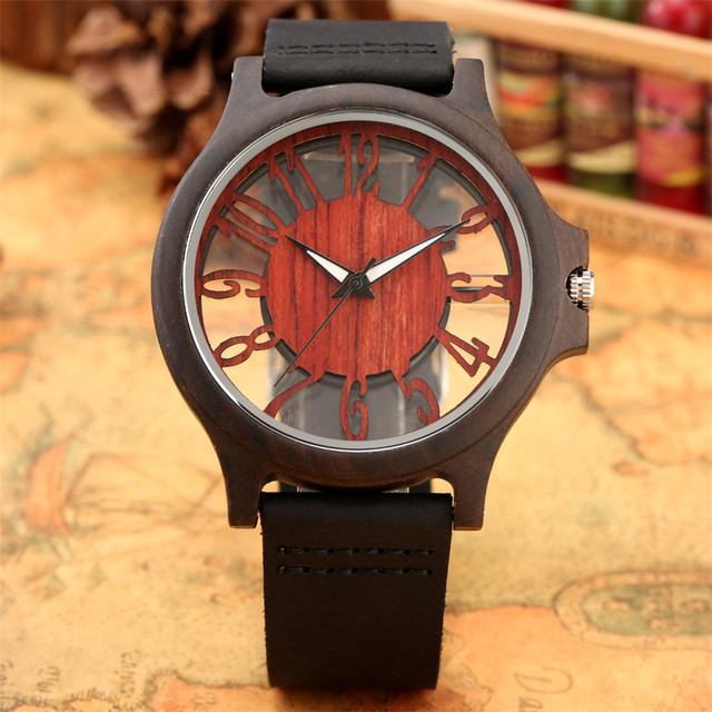 Męskie zegarki kwarcowe z przezroczystym, drewnianym wyświetlaczem, cyframi arabskimi i obudową w stylu Hollow - Wianko - 14