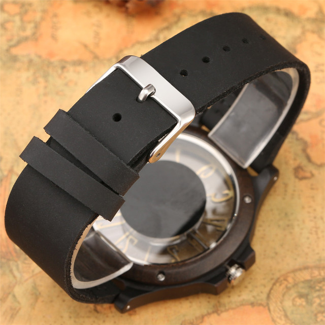Męskie zegarki kwarcowe z przezroczystym, drewnianym wyświetlaczem, cyframi arabskimi i obudową w stylu Hollow - Wianko - 16